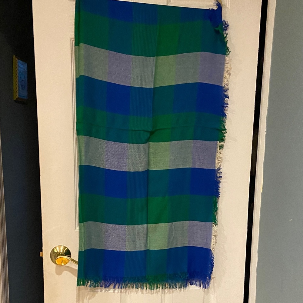 Echo Blue and Green Plaid Wrap - Picture 6 of 9
